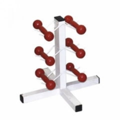 SUPORTE PARA HALTERES TORRE EXPOSITOR PARA 6 HALTERES EMBORRACHADO
